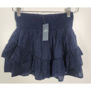 Abercrombie Kids Girls Sz. 11/12 Navy Eyelet Elastic Band Skort NWT
